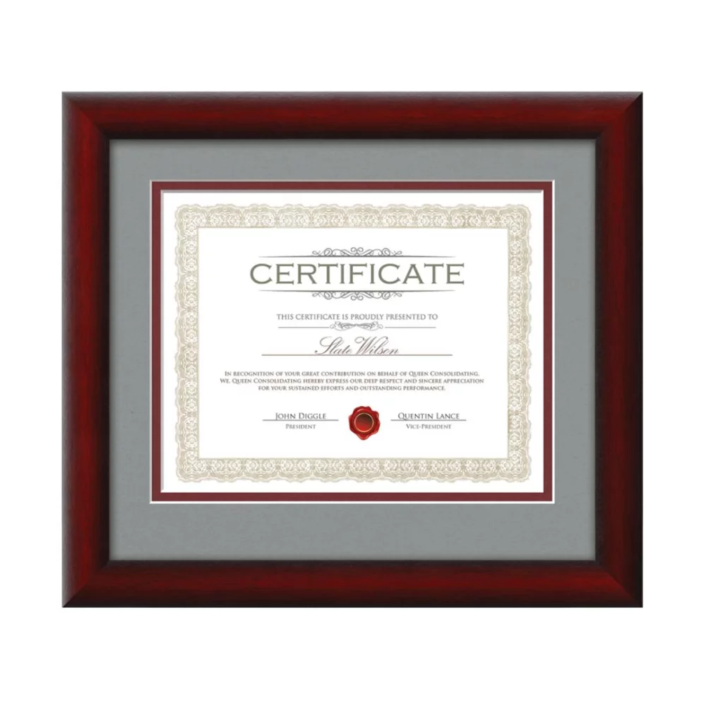 Cottingham Certificate Frame - Mahogany/Teal Grey 8½"x11"