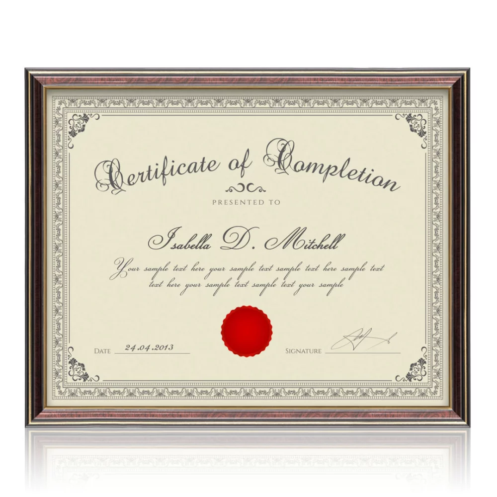 Cadre de certificat Ellison - Noir/Or 11"x14"