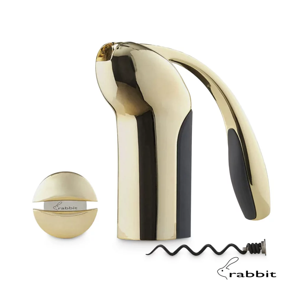 Ensemble de 3 pièces pour tire-bouchon vertical rabbit® - Or