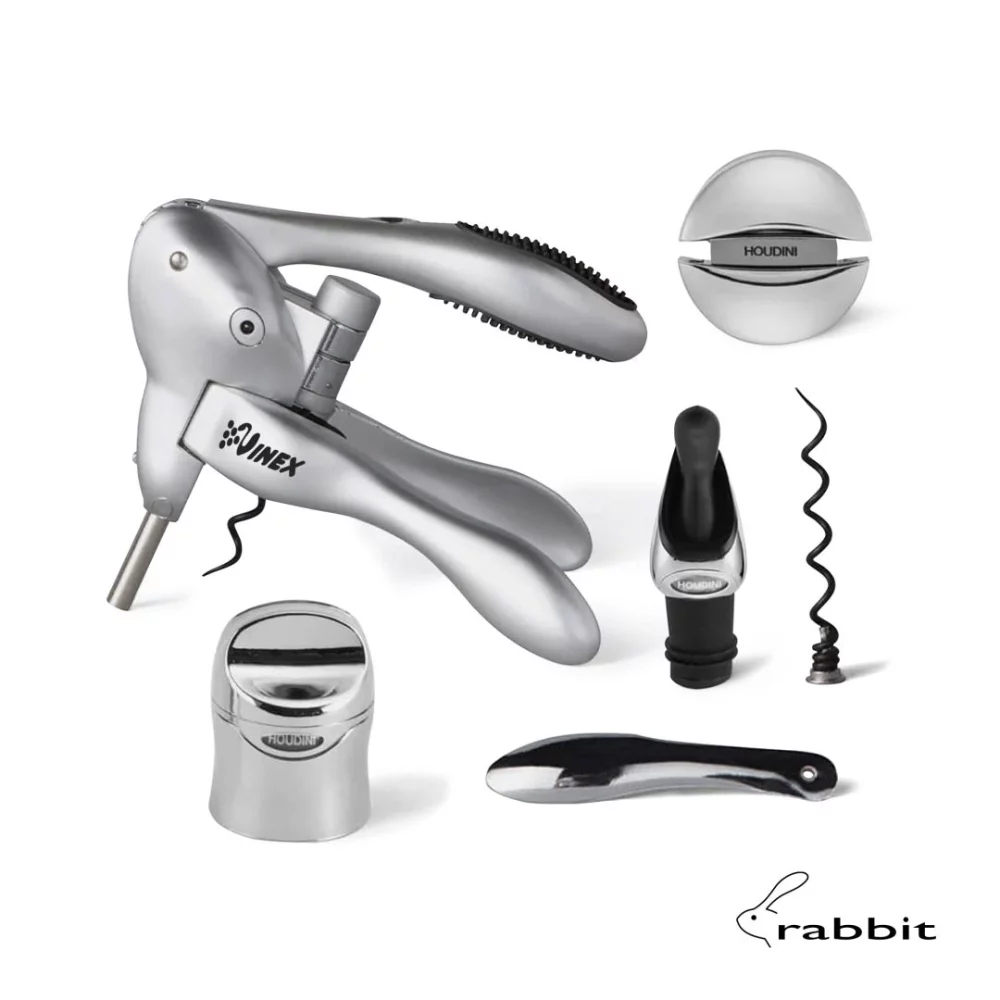 Ensemble d'outils à vin rabbit® 6 pièces - Argent