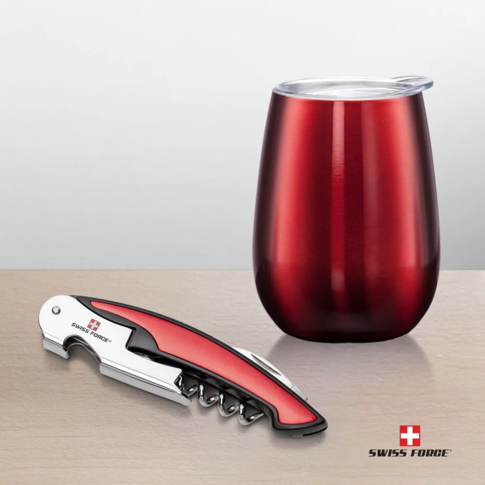 Ensemble cadeau de vin Rosette Swiss Force® - Rouge