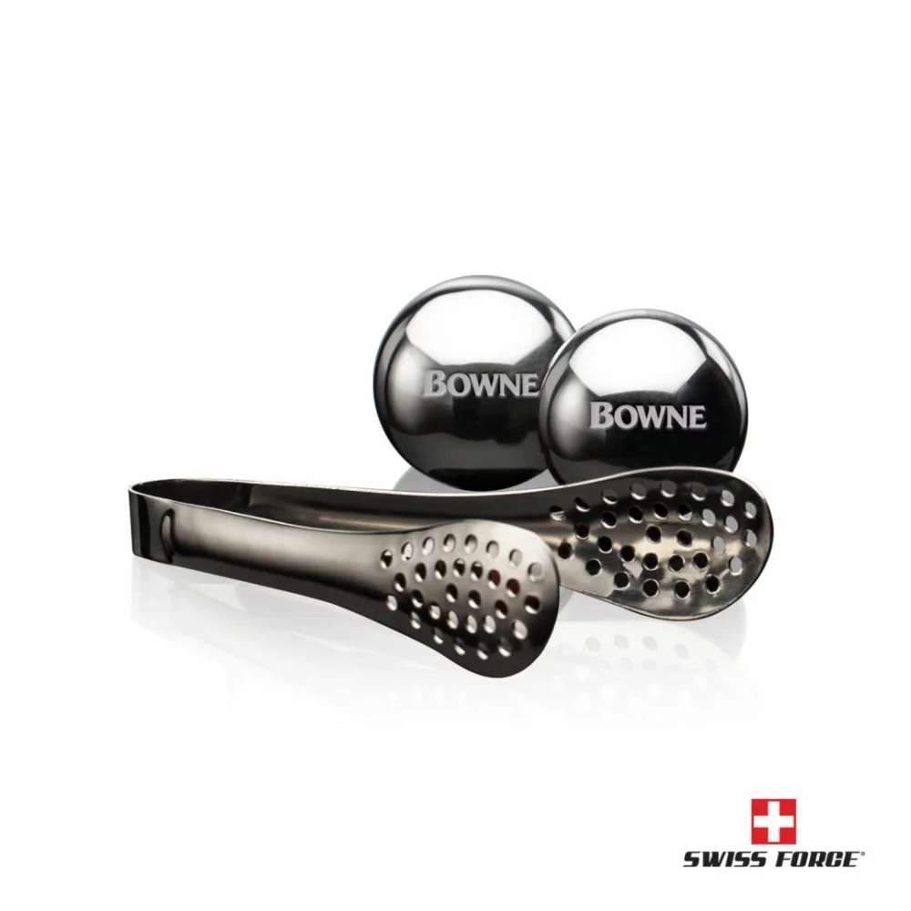 Swiss Force® Set of 2 Whisky Balls & Tongs