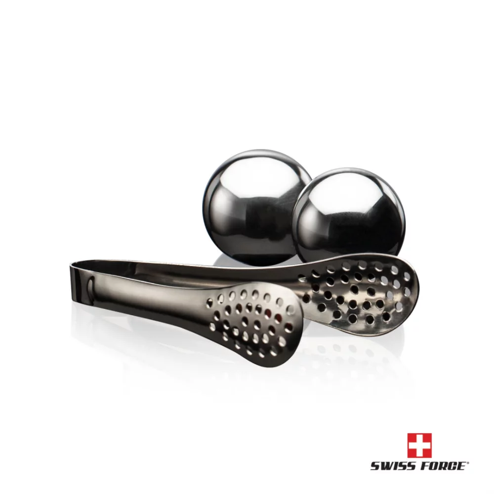Ensemble de 2 boules de whisky et de pinces Swiss Force®