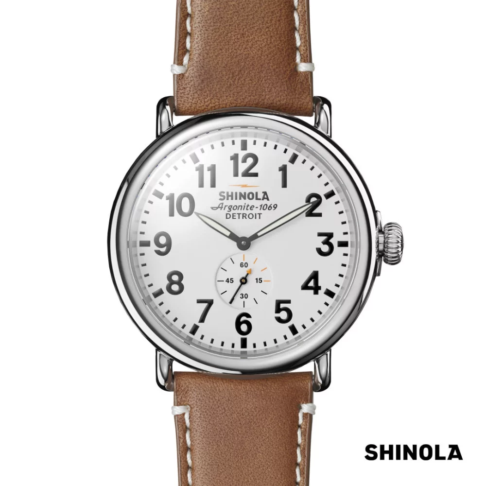 Montre Shinola® Runwell - 47mm Blanc/Beige