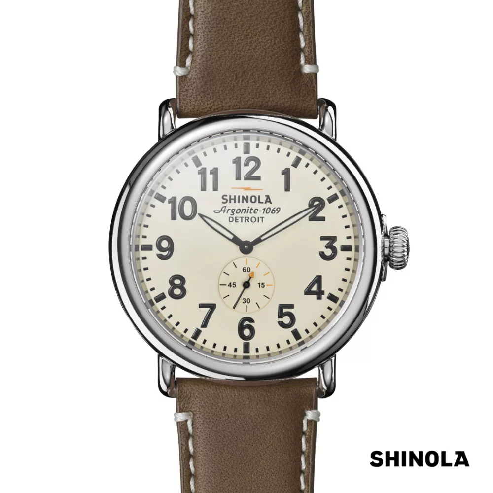 Shinola® Runwell Watch - 47mm Cream/Brown