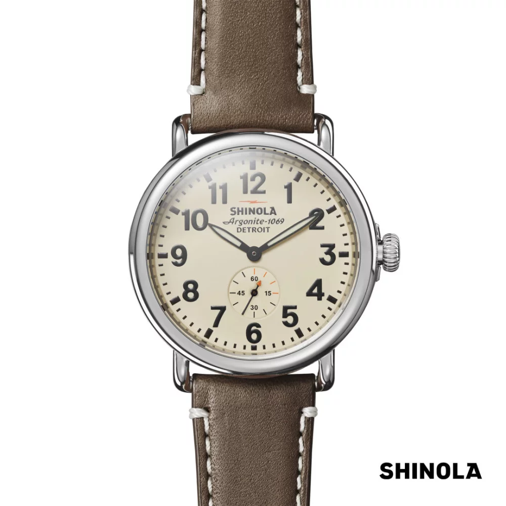 Montre Shinola® Runwell - 41mm Crème/Marron