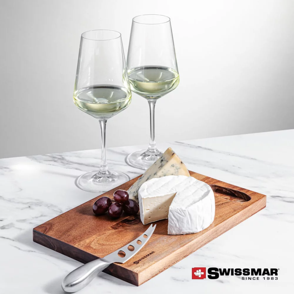 Planche en acacia Swissmar® & 2 Cannes à vin