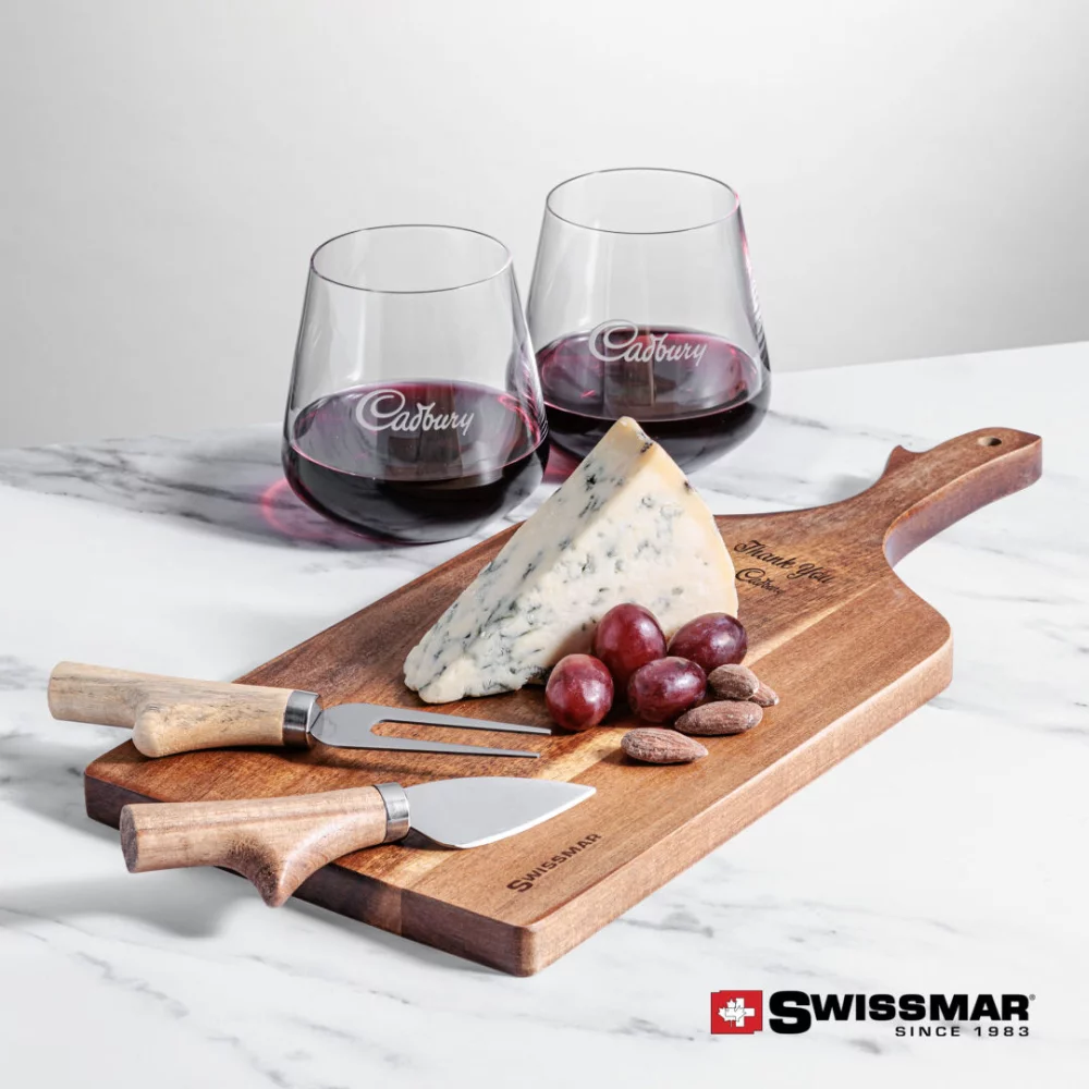 Planche à pagaie Swissmar® et 2 verres à vin sans pied Breckland.