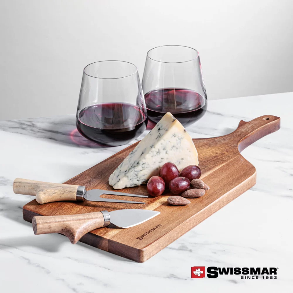 Planche à pagaie Swissmar® et 2 verres à vin sans pied Breckland.