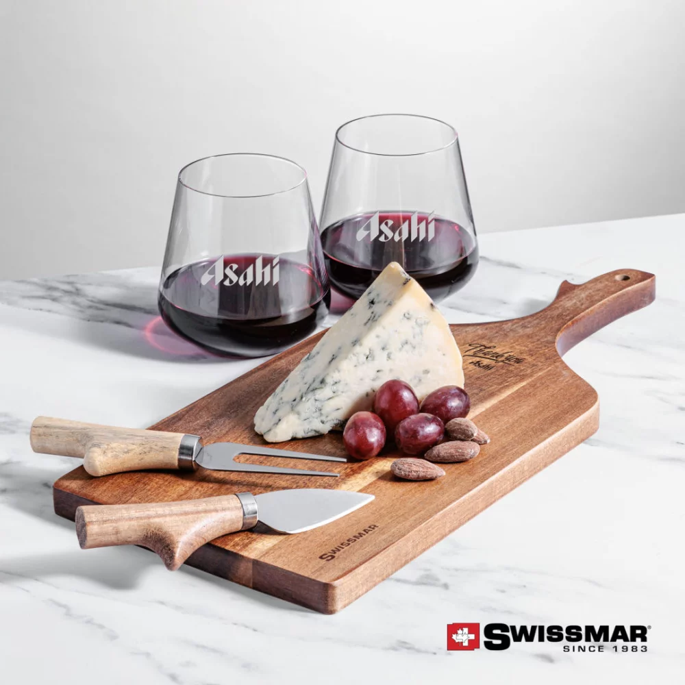 Planche à pagaie Swissmar® & 2 verres à vin sans pied Cannes