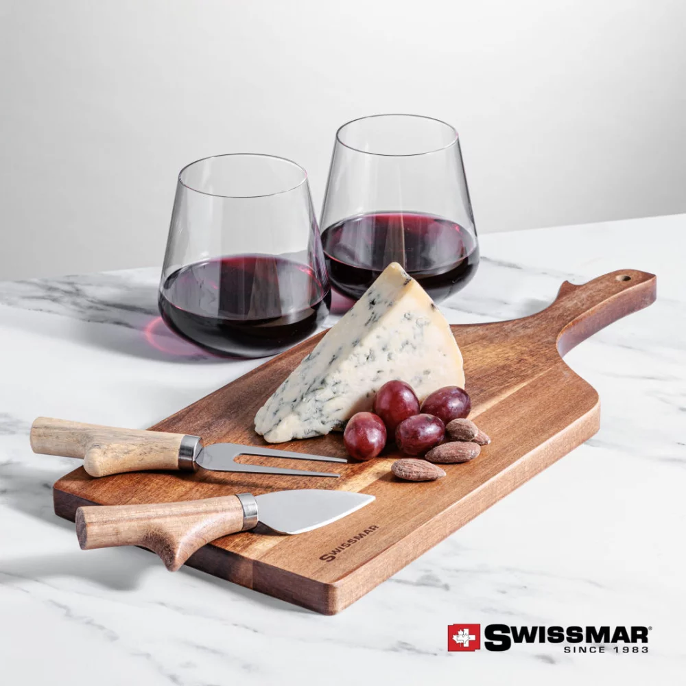 Planche à pagaie Swissmar® & 2 verres à vin sans pied Cannes