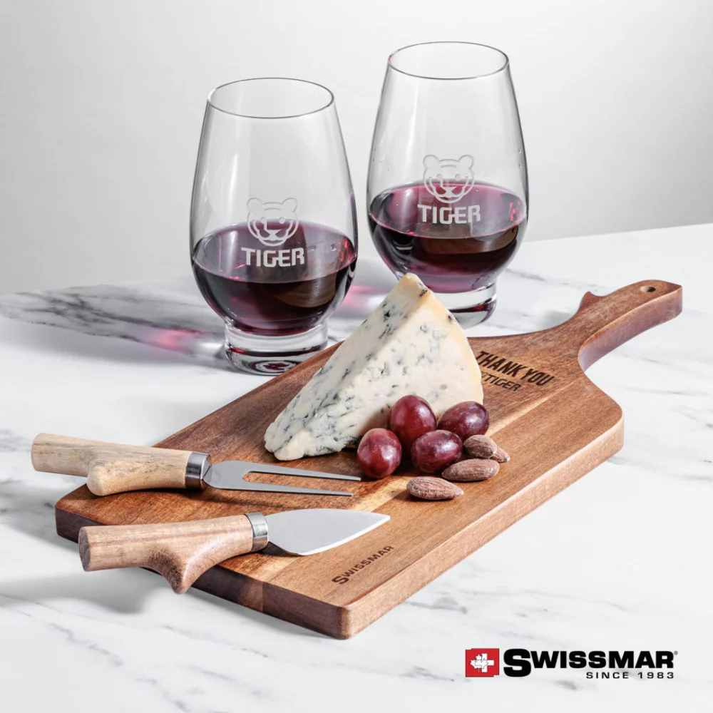 Planche à pagaie Swissmar® et 2 verres à vin sans pied Glenarden