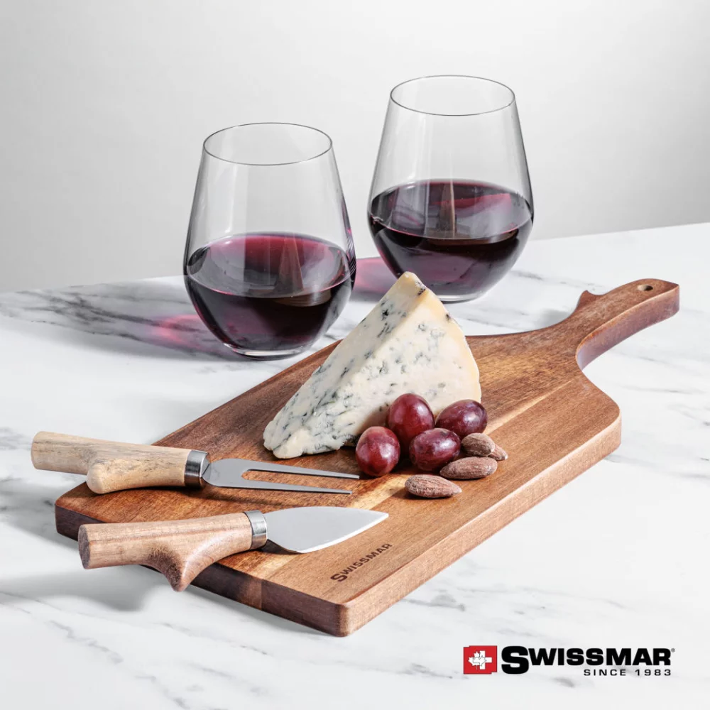 Planche à pagaie Swissmar® & 2 verres à vin sans pied Reina