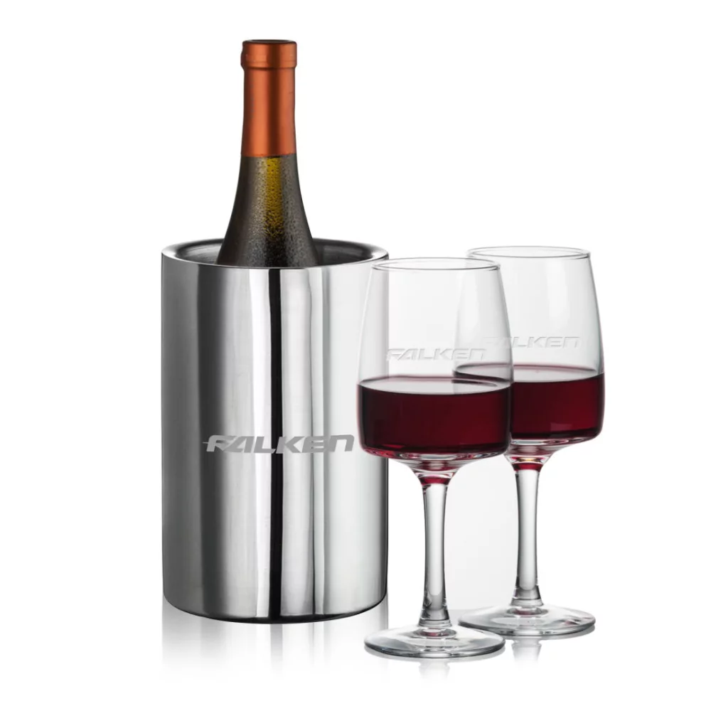 Refroidisseur de vin Jacobs & 2 bouteilles de vin Cherwell