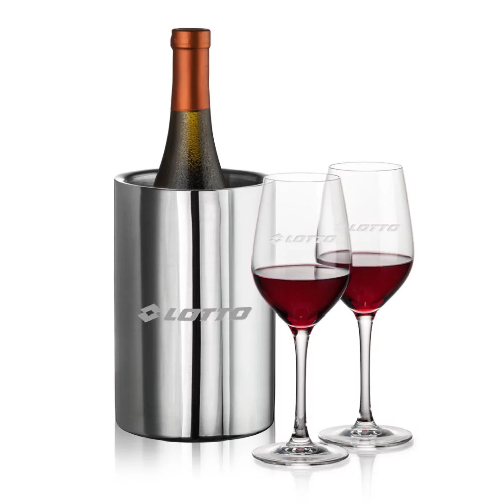 Refroidisseur de vin Jacobs & 2 bouteilles de vin Lethbridge