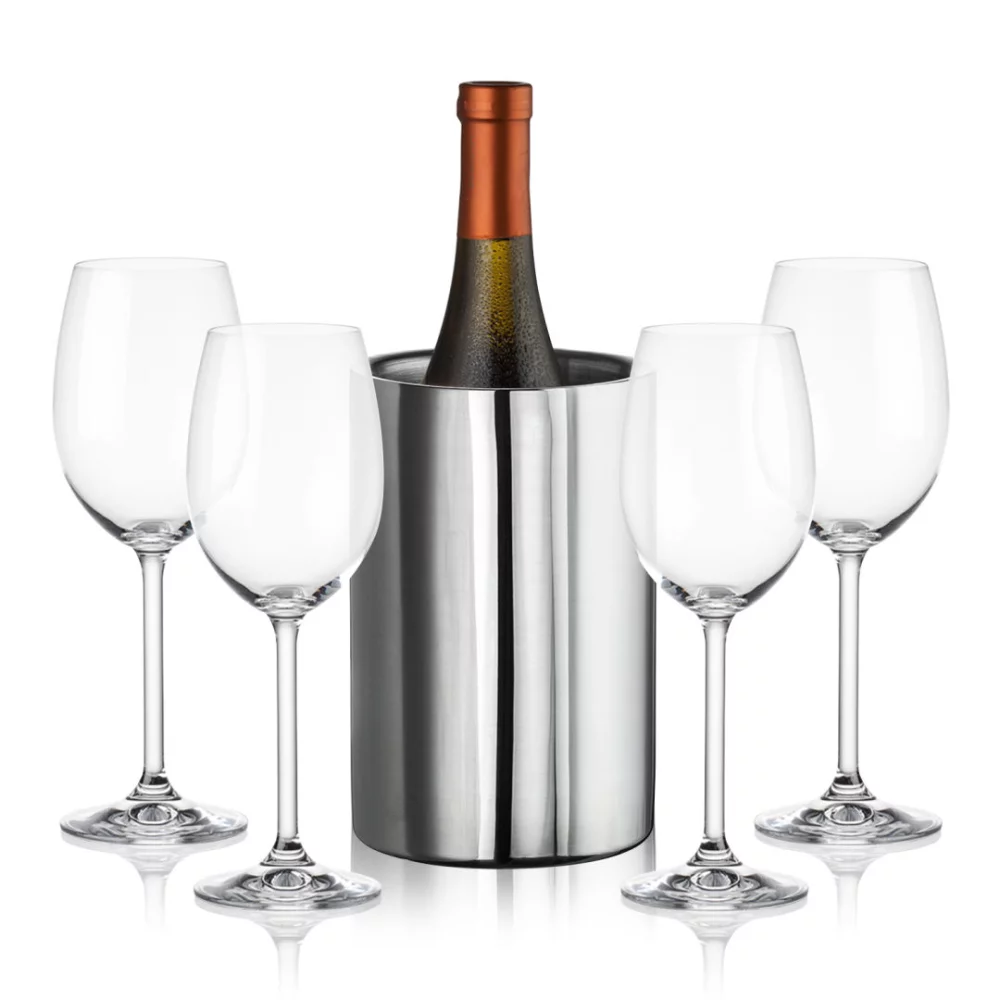 Refroidisseur de vin Jacobs & 4 bouteilles de vin Woodbridge