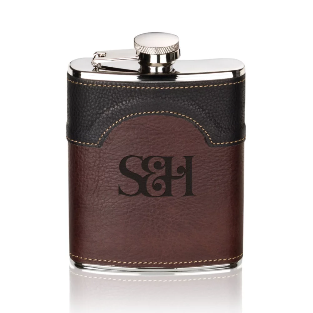 Flasque de hanche Regent - 6 oz en cuir bicolore