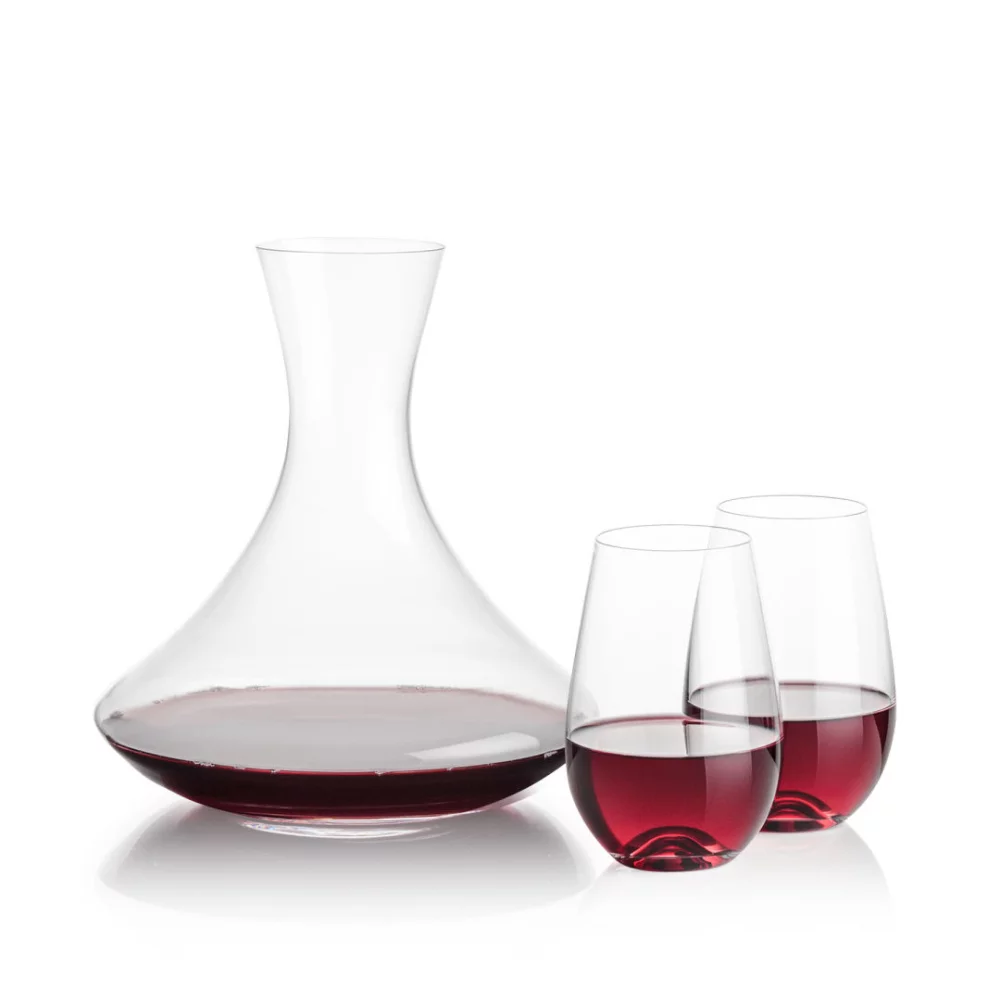 Senderwood Carafe & 2 Boston Stemless Wine
