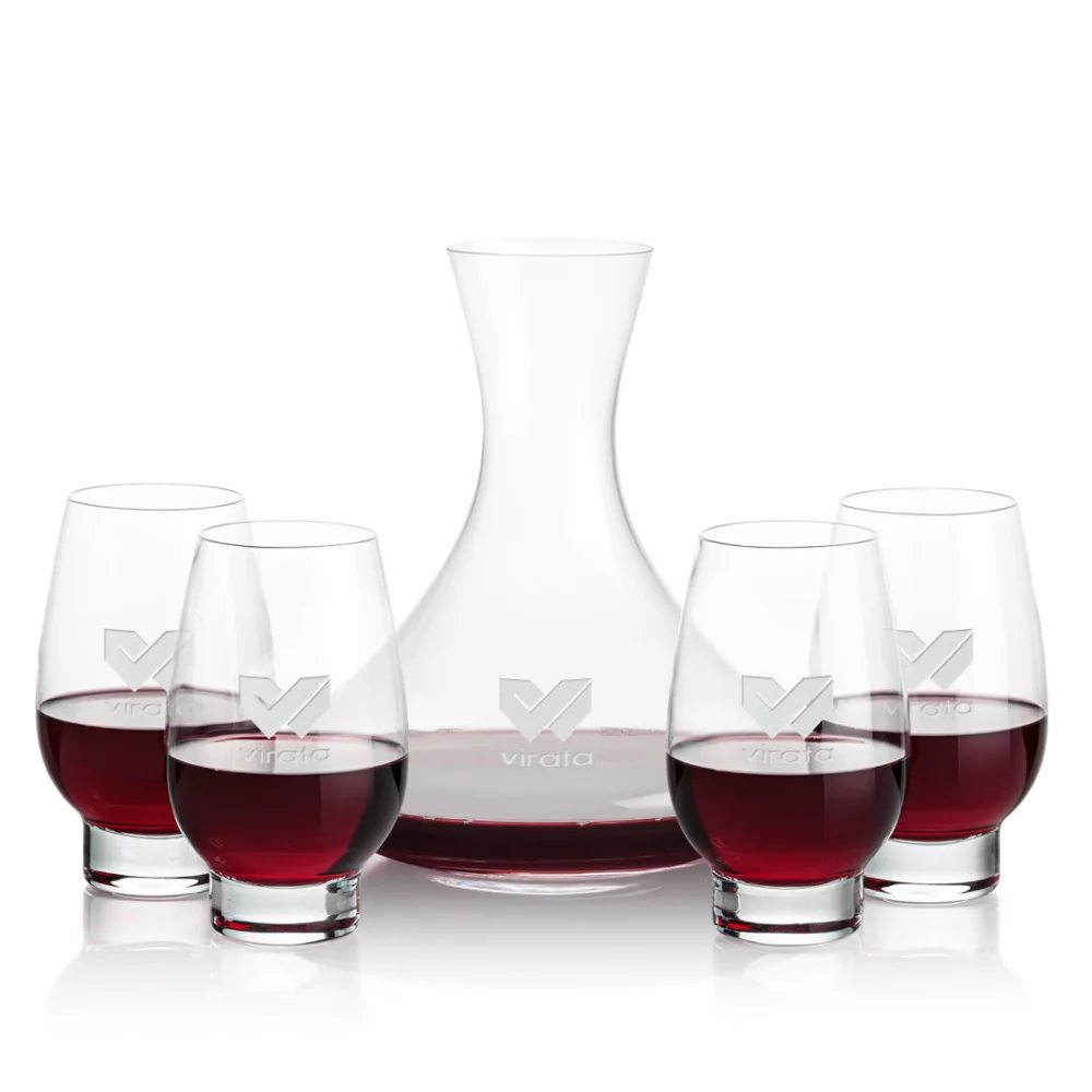 Carafe Senderwood et 4 verres à vin sans pied Glenarden.
