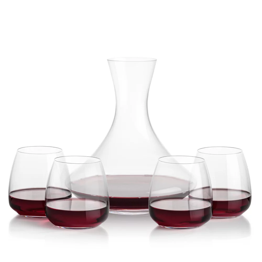 Carafe Senderwood et 4 verres à vin sans pied Hogarth.