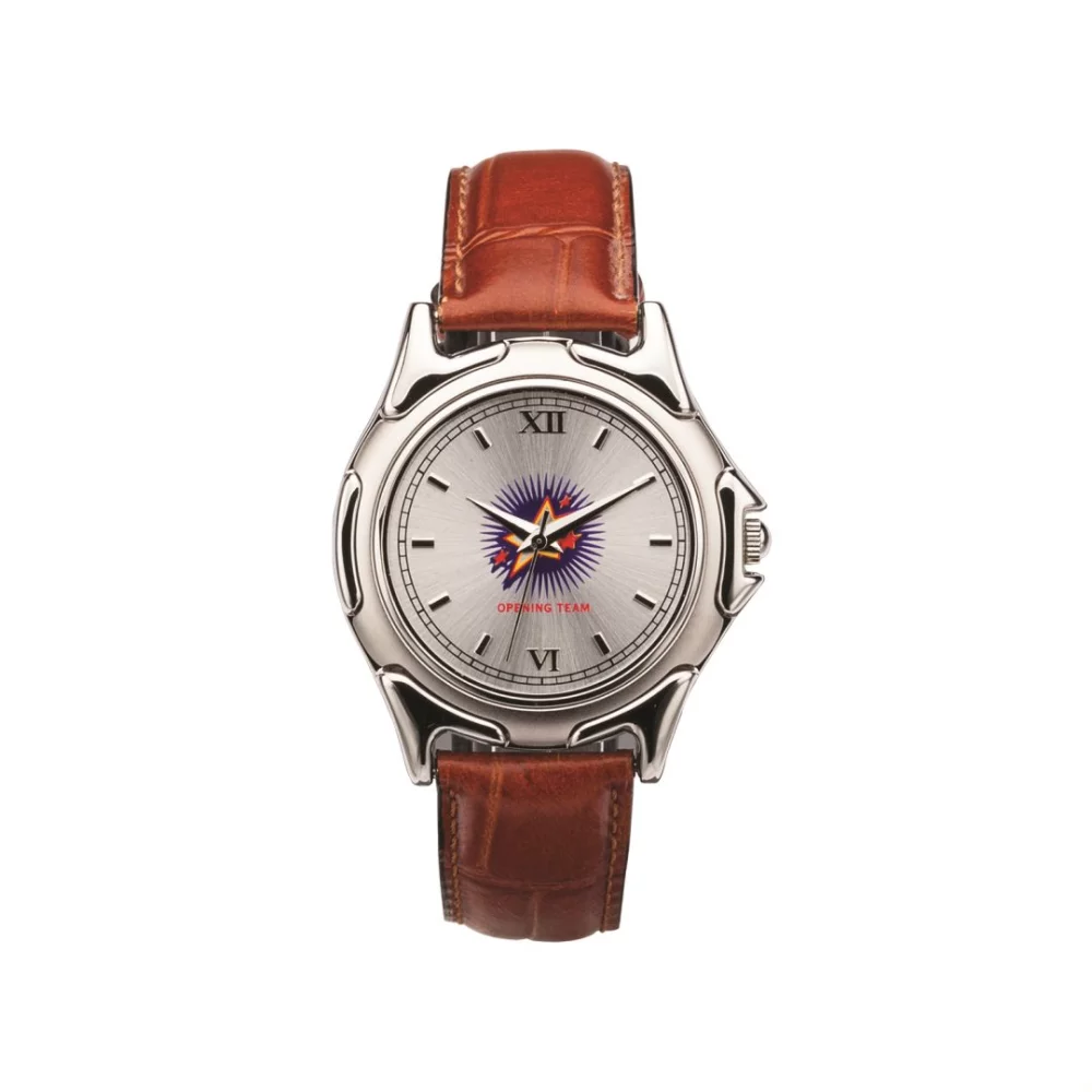 La montre Patton - Homme - Argent/Argent/Marron