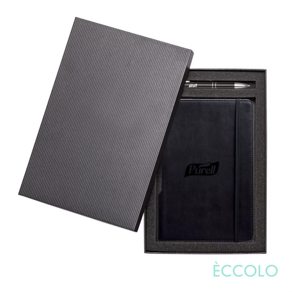 Eccolo® Tempo Journal/Clicker Pen Gift Set - (M) Black