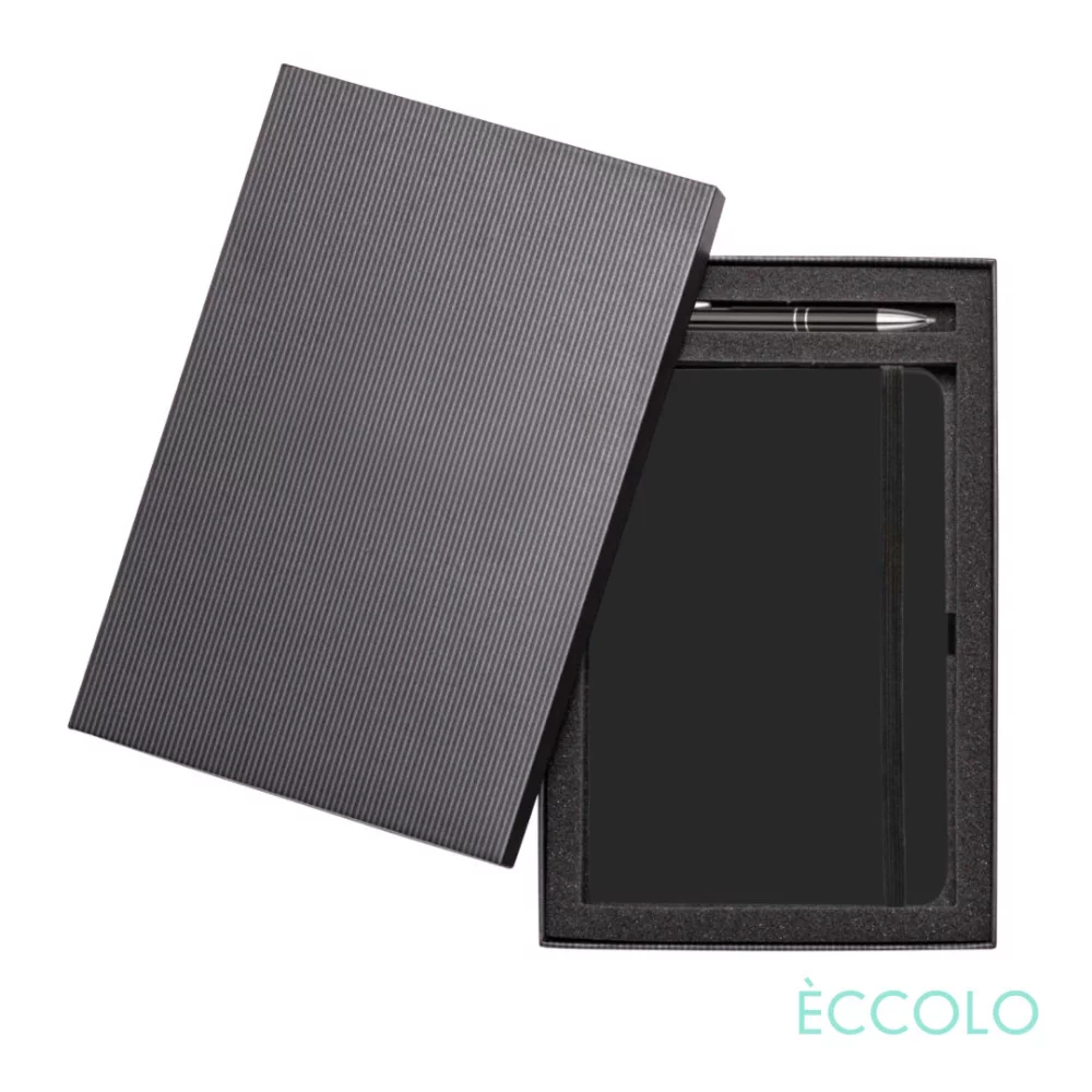 Ensemble cadeau journal/stylo à bille Eccolo® Calypso - (M) Noir