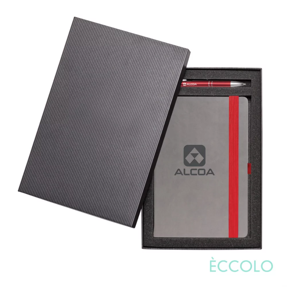 Eccolo® Salsa Journal/Clicker Pen Gift Set - (M) Red