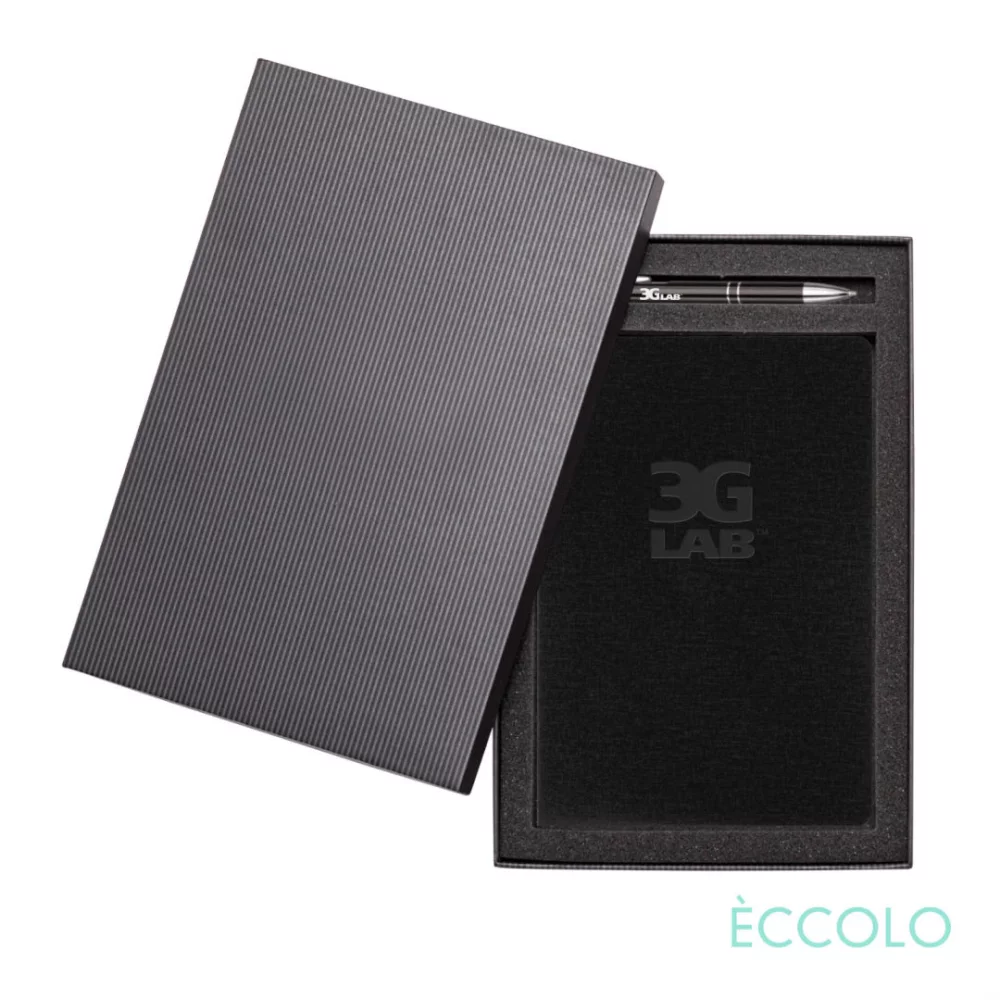 Eccolo® Solo Journal/Clicker Pen Gift Set - (M) Black