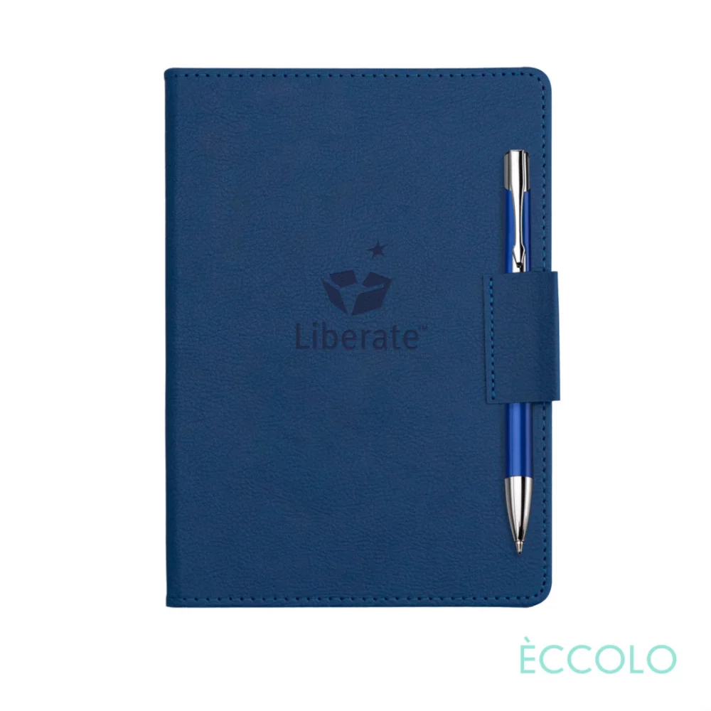 Eccolo® Carlton Journal/Clicker Pen - (M) 5¾"x8¼" Blue