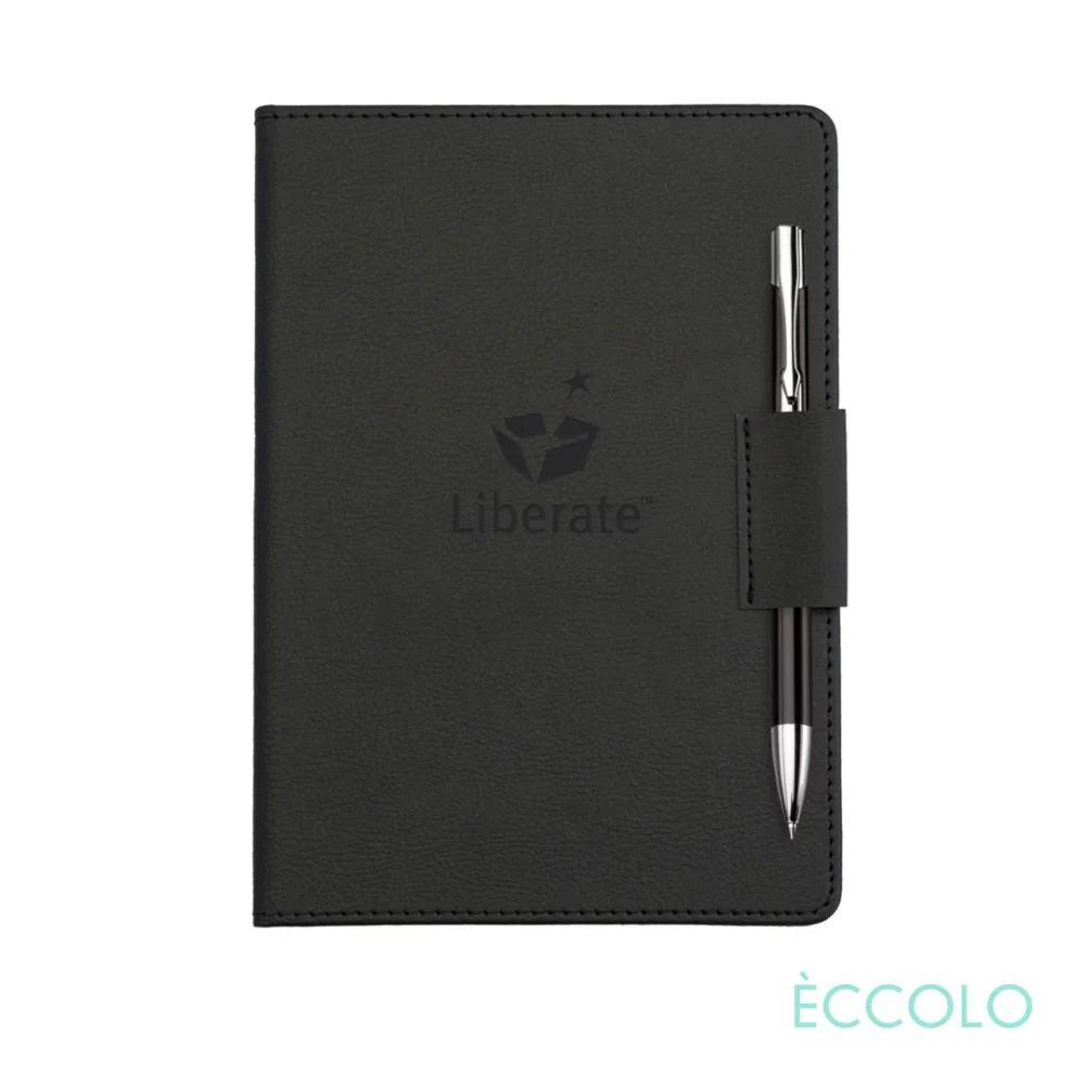 Eccolo® Carlton Journal/Clicker Pen - (M) 5¾"x8¼" Black