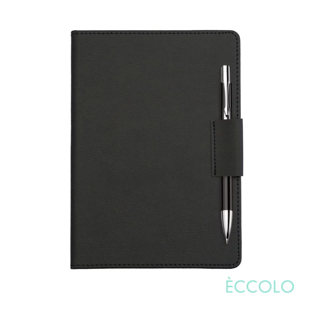 Eccolo® Carlton Journal/Clicker Pen - (M) 5¾"x8¼" Black