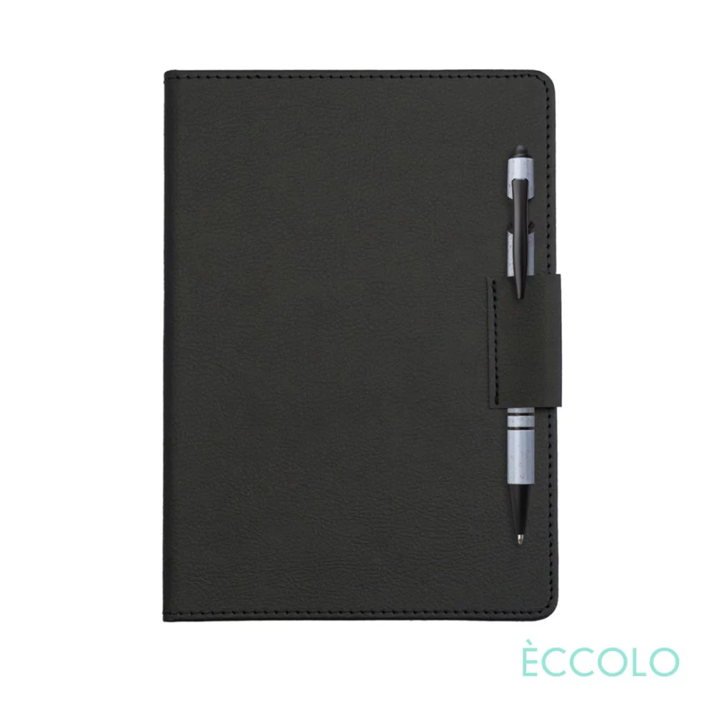 Eccolo® Carlton Journal/Austen Pen/Stylus - (M) 5¾"x8¼" Black
