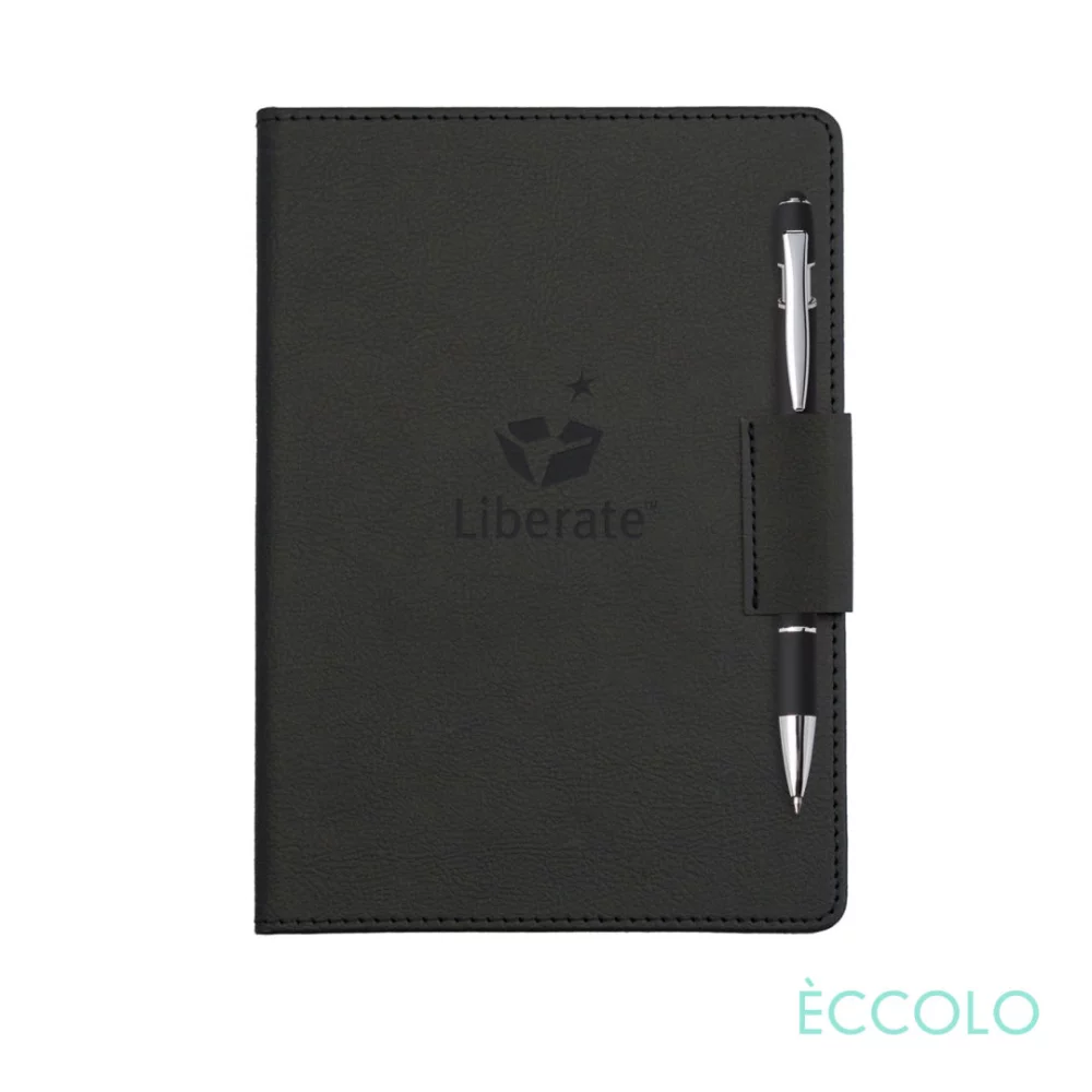Eccolo® Carlton Journal/Kurt Pen/Stylus - (M) 5¾"x8¼" Black