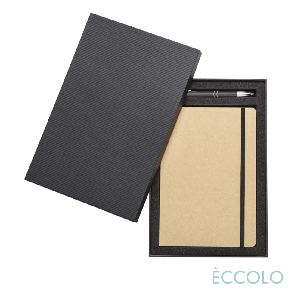 Eccolo® Krafty Journal/Clicker Pen Gift Set - (M) 5¾"x8¼" Black