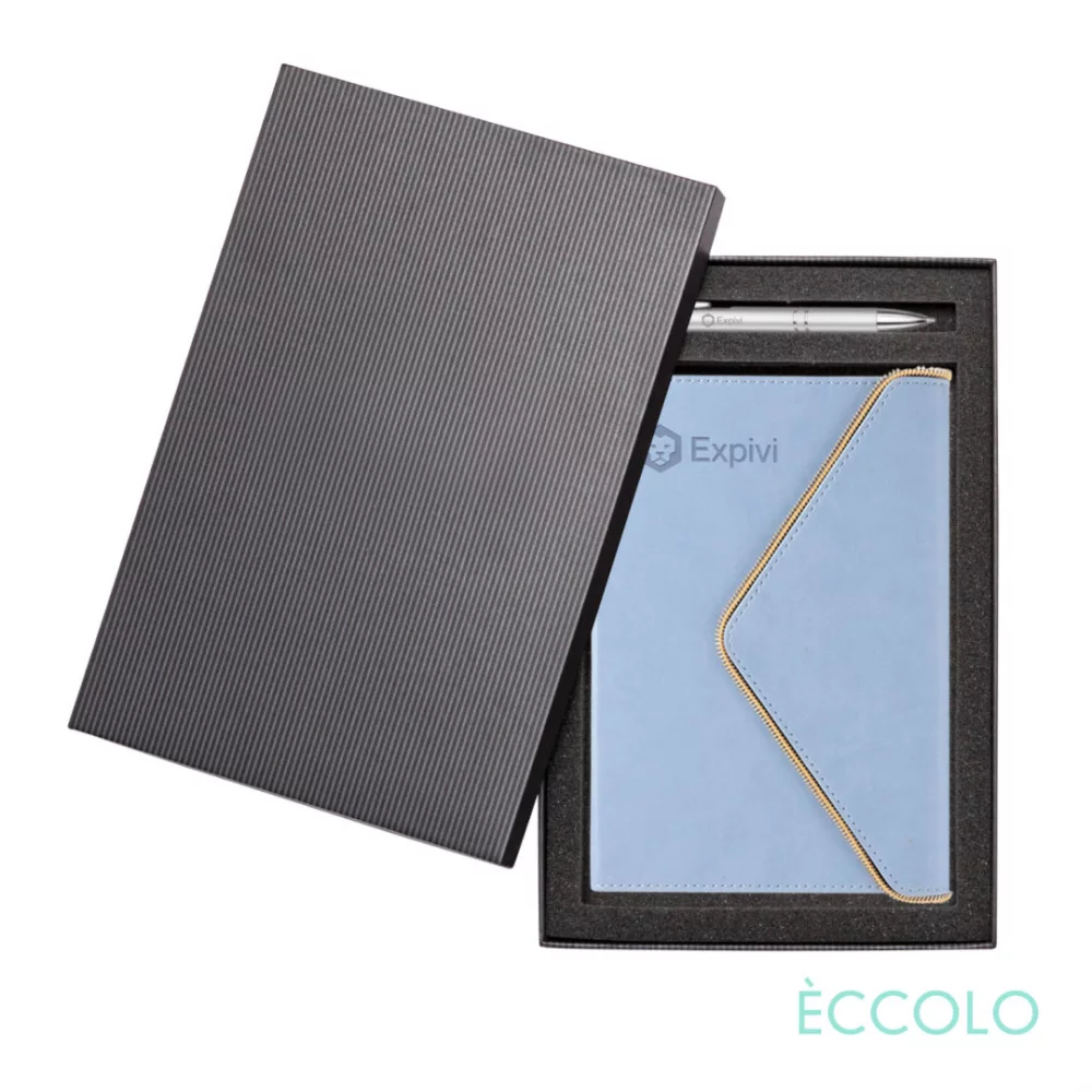 Ensemble cadeau journal Eccolo® Waltz/ stylo à encre - (M) Bleuet