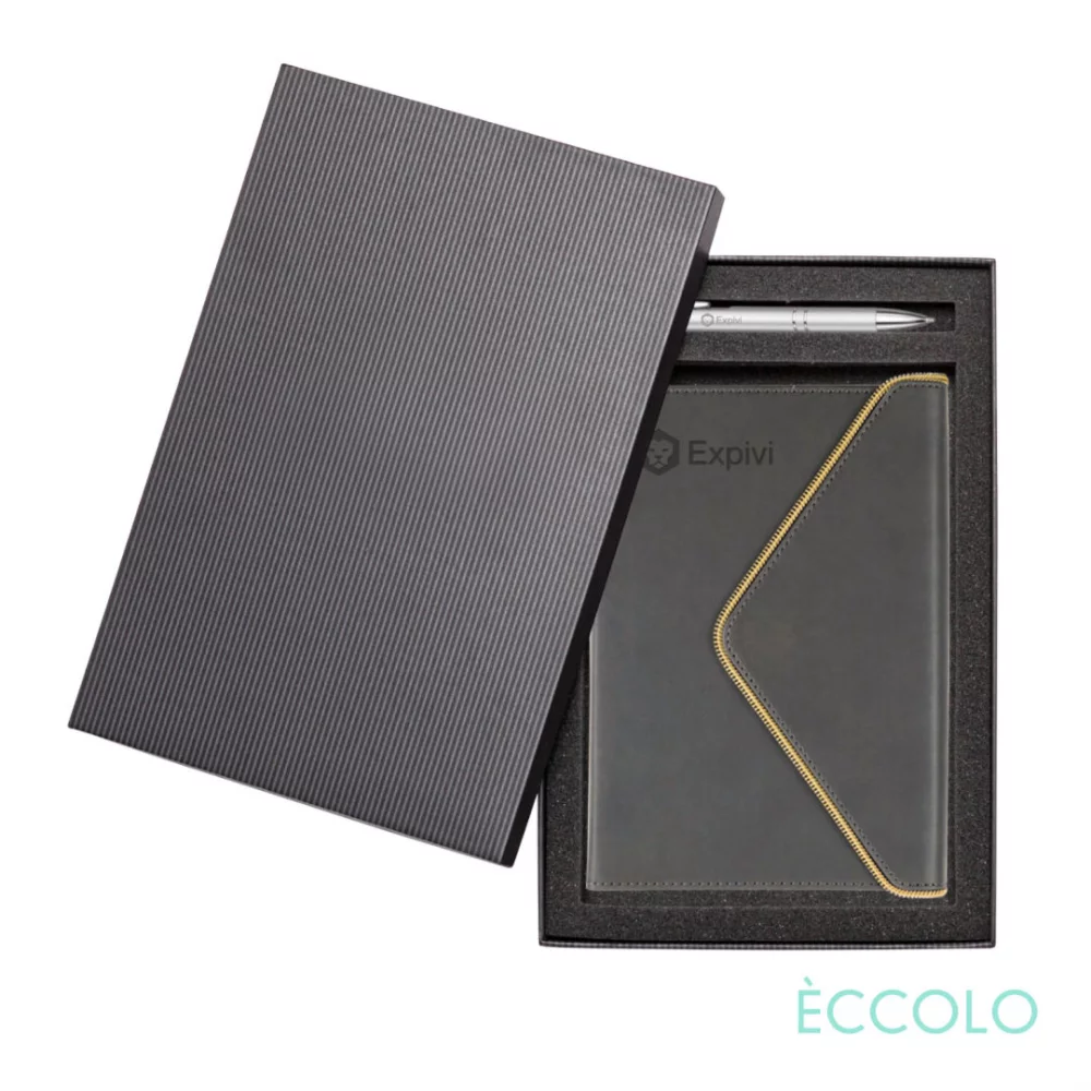 Ensemble cadeau journal Eccolo® Waltz/ stylo à encre Clicker - (M) Gris