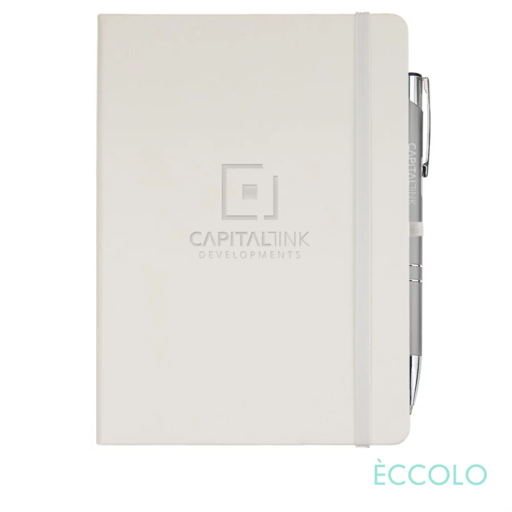 Eccolo® Cool Journal/Clicker Pen - (L) White