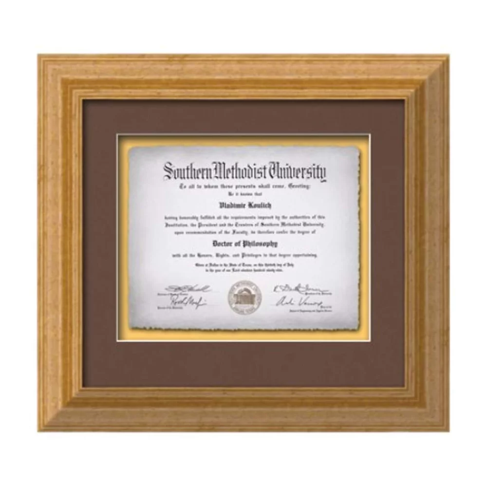 Certificat Terrene Cast Paper Horiz - Or Antique 19"x17"