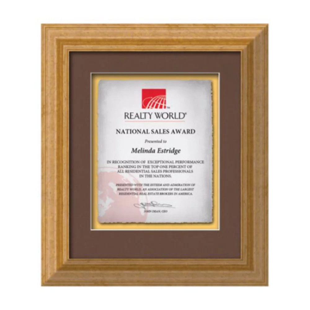 Terrene Certificate Cast Paper Vert - Antique Gold 16½"x19½"