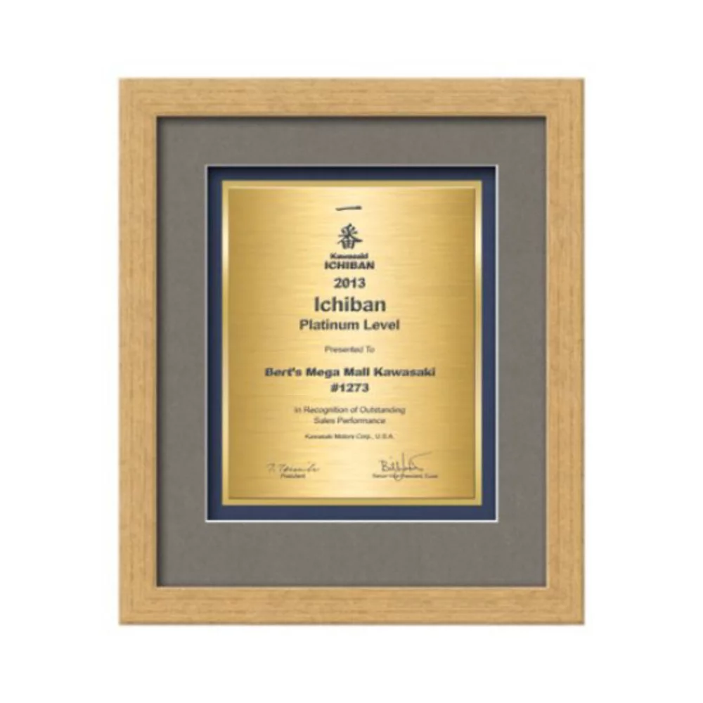 Certificat Eldridge Laiton/Aluminium Vert - Or Antique 11½"x13¾"