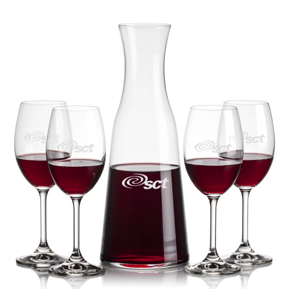 Carafe Petronella et 4 verres à vin