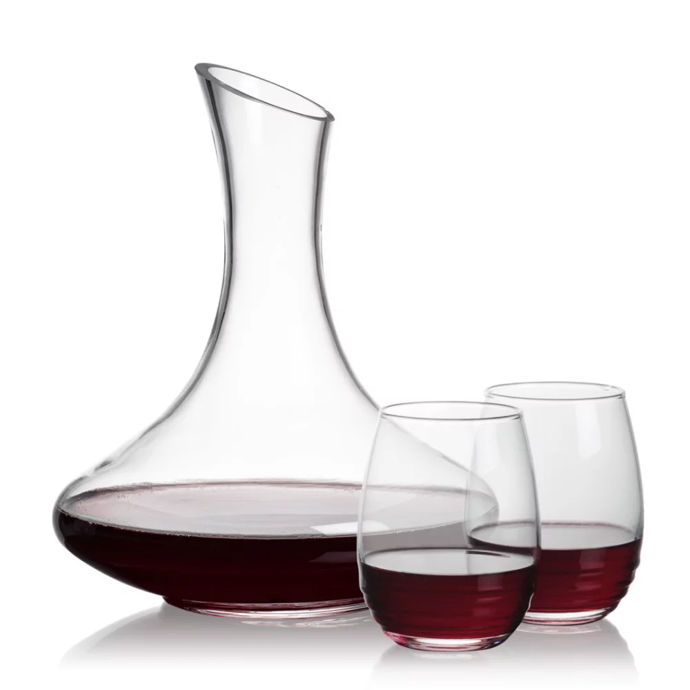 Carafe Kanata et 2 verres à vin sans pied Ramira