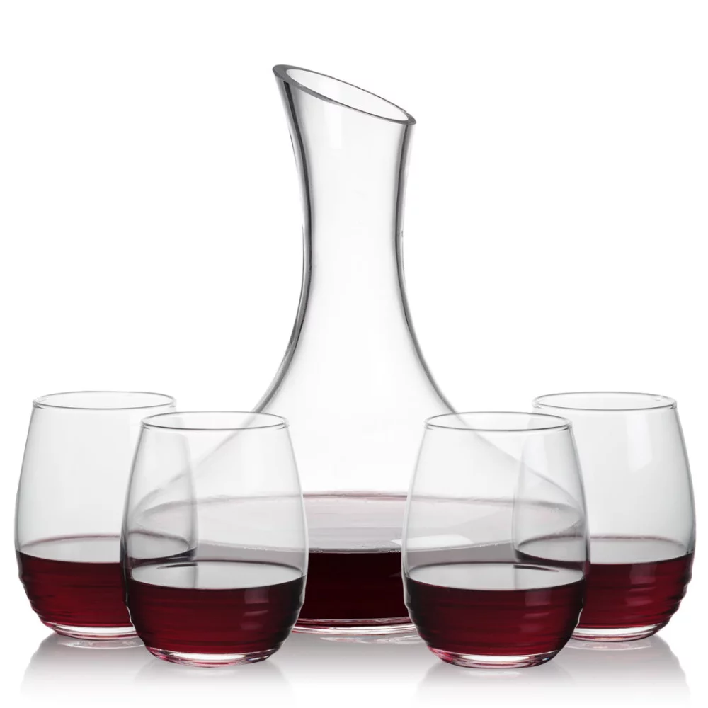 Carafe Kanata et 4 verres à vin sans pied Ramira