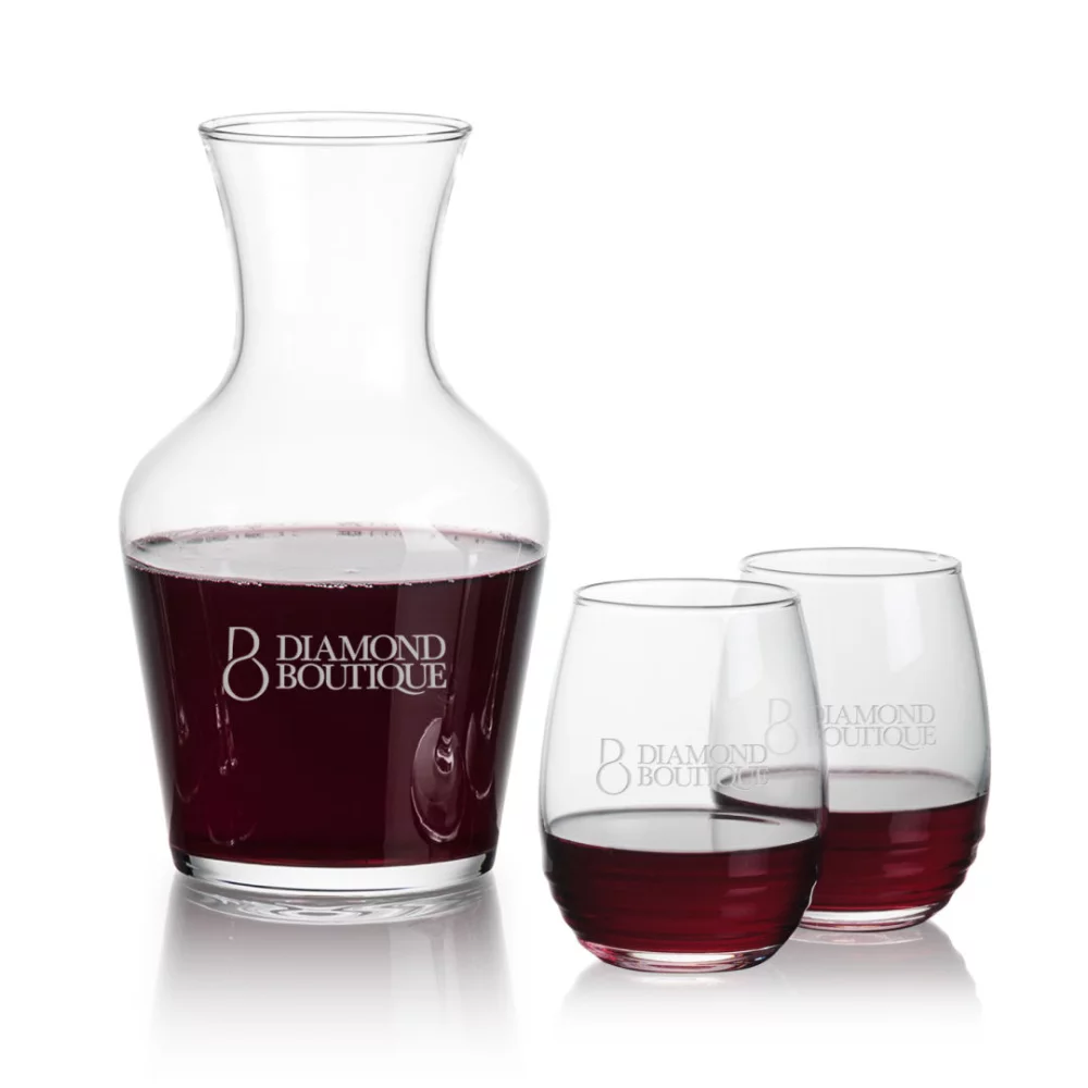 Carafe Summit et 2 verres à vin sans pied Ramira.