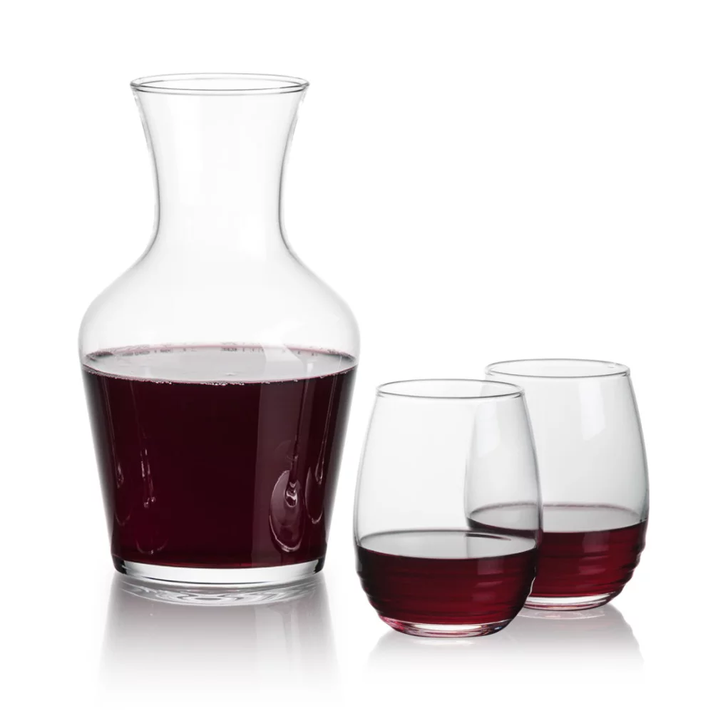 Carafe Summit et 2 verres à vin sans pied Ramira.