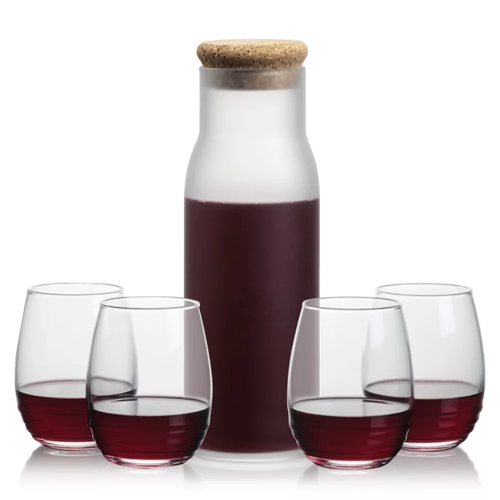 Carafe Yarmouth et 4 verres à vin sans pied Ramira.