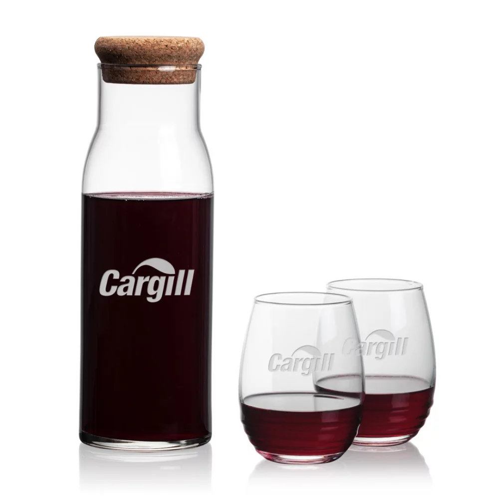 Carafe Aviston et 2 verres à vin sans pied Ramira