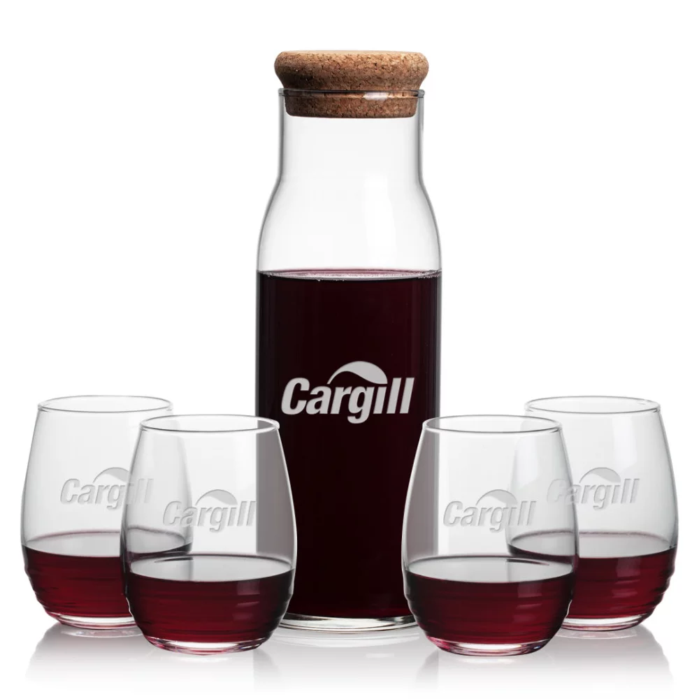 Carafe Aviston et 4 verres à vin sans pied Ramira