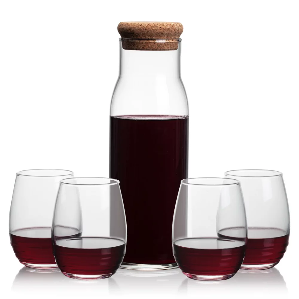 Carafe Aviston et 4 verres à vin sans pied Ramira